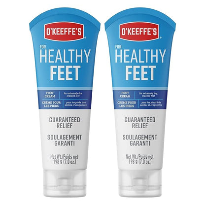 O'Keeffe's for Healthy Feet Foot Cream - 7 oz Tube (2 Pack) - Guaranteed Relief for Extremely Cracked, Dry Feet, Repairing Skincare, Instantly Boosts and Retains Moisture Levels