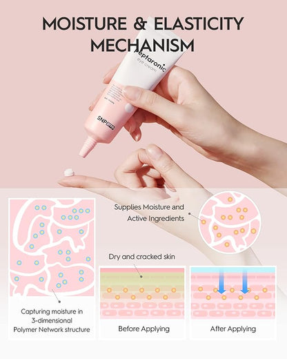 [K Beauty Snp] Peptaronic Eye Cream | Peptide and Hyaluronic Acid Eye Cream | Under Eye Cream for Dark Circles | Eye Repair Cream | Korean Skin Care | Puffy Eyes Treatment | 1.69 Fl Oz