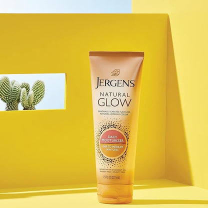 Jergens Natural Glow, Lotion, Fair to Medium Skin Tone, Daily Moisturizer with Antioxidants & Vitamin E, 7.5 Fl Oz