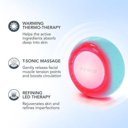 FOREO UFO 3 mini 4-in-1 Face Mask Skincare Device - Face Moisturiser - Anti-Aging - Red Light - Warming - Facial Massage - App-connected - Arctic Blue