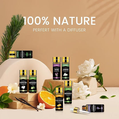 Essential Oil Set 80 Pcs-100% Natural Essential Oils Kit-Perfect for Diffuser, Humidifier, Aromatherapy, Massage,Soap, Candle Bath Bombs Making, 80 * 5ML(0.17oz)