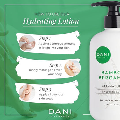 Naturals Hand & Body Lotion - Clean Bamboo Bergamot Scented, Deep Hydration Lotion for Dry Skin, With Shea Butter & Aloe Vera, Natural & Organic Ingredients, Paraben-Free, 12 Oz
