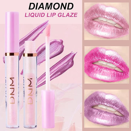 COOSA Glitter Liquid Lipsticks, Diamond Shimmer Metallic Plumping Glitter