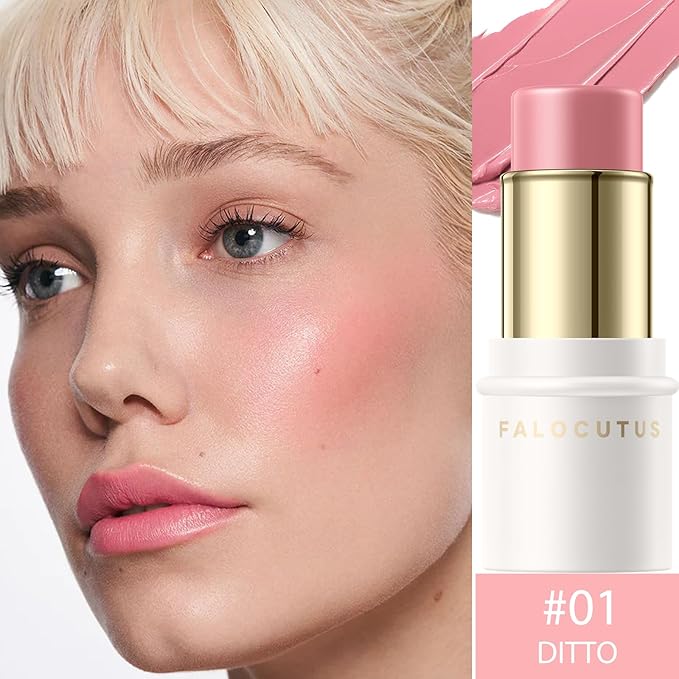 2Pcs Cream Blush Makeup Stick,Monochromatic Multi-Stick Face Blush