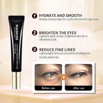 Under Eye Cream for Wrinkles, Skin Renewing Eye Cream With Peptides + Caffeine for Dark Circles and Puffiness, Anti Aging, Reduce Fine Lines and Under EyeBags, Fragrance Free