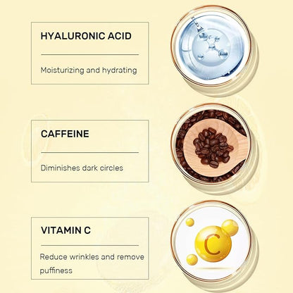 Vitamin C Eye Cream For Dark Circles, Under Eye Cream Anti Wrinkles For Reduce Puffiness And Bags Fine Lines, Wrinkles, Hydrating Eye Lifting Skin Care Anti Aging Eye Cream(0.7 FL.Oz)