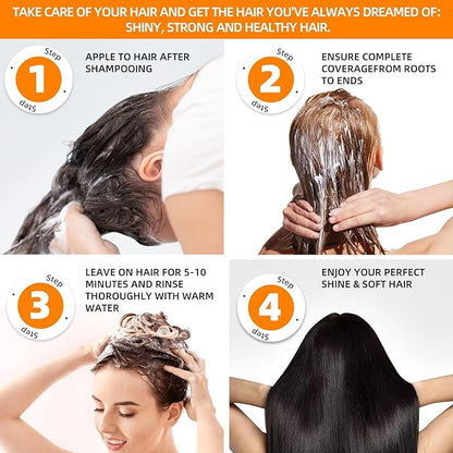 Keratin Hair Mask for Damaged Hair, Hydrating & Repairing Keratin Hair Treatment, Natural Deep Conditioning Smooth Hair Mask 250g for Curly Thin Fine Locks