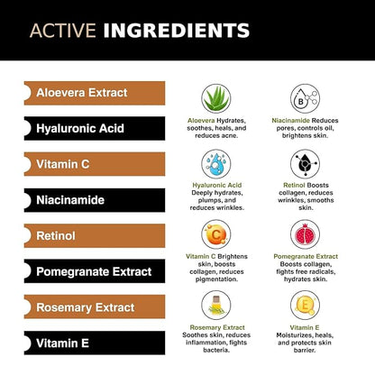 Anti Wrinkle, Anti Blue Ray & Anti Oxidant Serum with Retinol, Niacinamide, Hyaluronic Acid | 3 in One Serum | Hydrates & Smoothens Skin | 1 Fl Oz / 30 ml