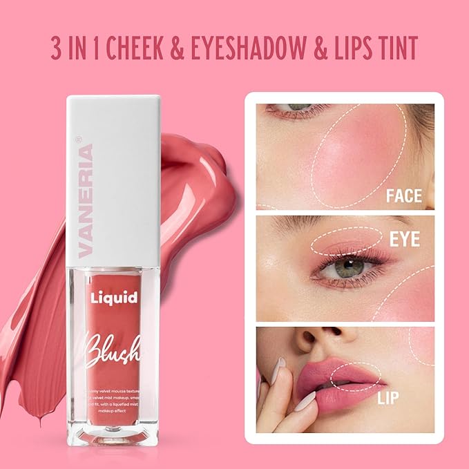 VANERIA Liquid Blush for Cheeks,Long lasting High Pigment Blushes.#2 (/0.17oz) 5g