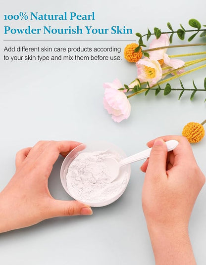 2PCS Freshwater Pearl Powder Organic, 100% Natural Pearl Powder, DIY Skincare —DIY Antioxidant, Deep Cleansing, Pore-Shrinking, Anti-Aging Mask