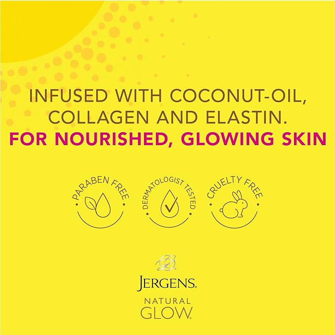Jergens Natural Glow Gradual Glow, Daily Moisturizer +Firming and Face Moisturizer with SPF 20, Fair to Medium
