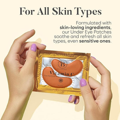 Vitamin C Under Eye Patches (30 Pairs), Under Eye Mask for Puffy Eyes, Appearance of Dark Circles, Smoothing & Hydration, Self Care & Skincare Gifts for Women, Patch Yeux