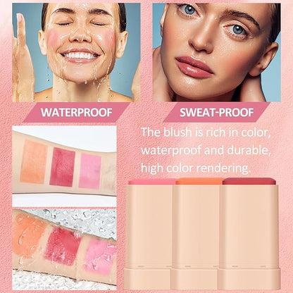 DAGEDA Cream Blush For Cheeks, 2-in-1 Face Blush Makeup (Coral)