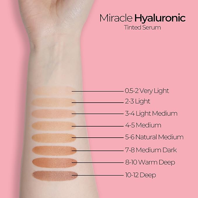 MCoBeauty Miracle Hyaluronic Tinted Serum, 7-8 Medium Dark, Free Cosmetics
