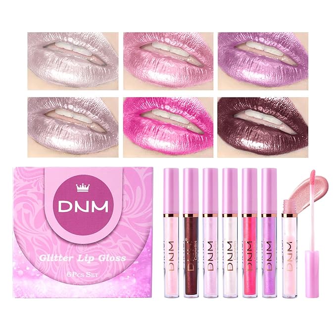 COOSA Glitter Liquid Lipsticks, Diamond Shimmer Metallic Plumping Glitter