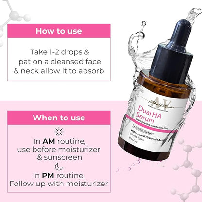 DUAL Hyaluronic Acid Face Serum For Plump Skin, Hydrating Face Serum For Fine lines - 30 ml