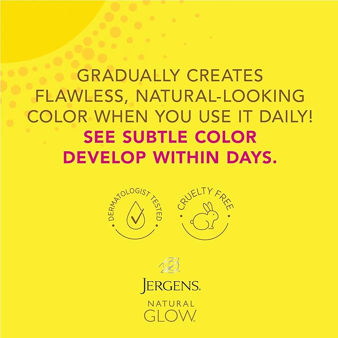 Jergens Natural Glow Gradual Glow, Daily Moisturizer +Firming and Face Moisturizer with SPF 20, Fair to Medium