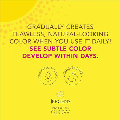Jergens Natural Glow Gradual Glow, Daily Moisturizer +Firming and Face Moisturizer with SPF 20, Fair to Medium
