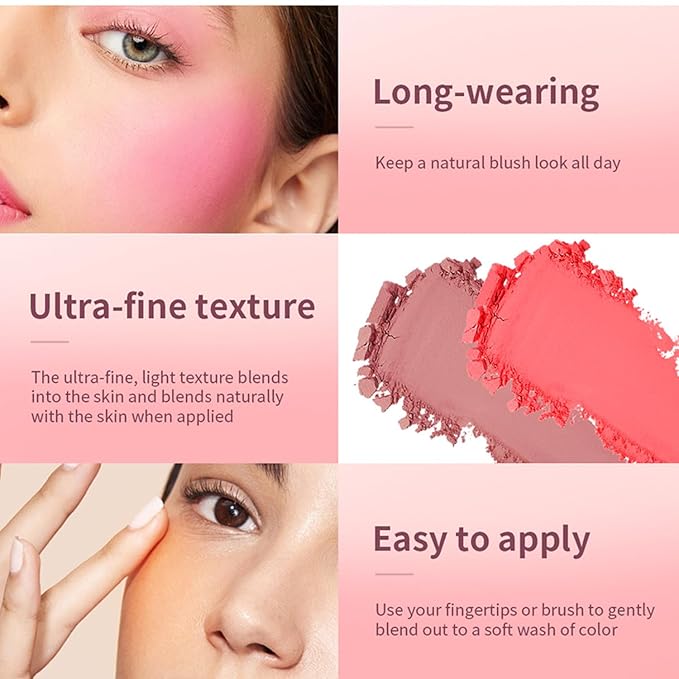 MAEPEOR Embossed Blush 6 Colors Smooth Blendable Face