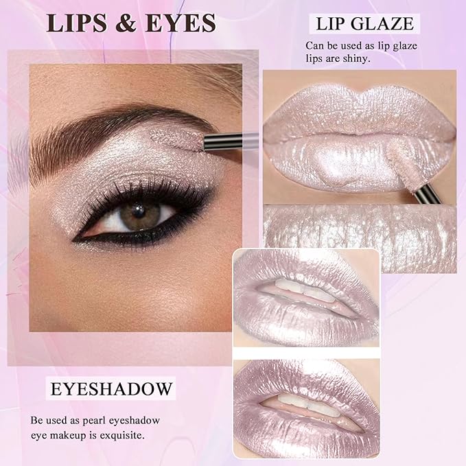 COOSA Glitter Liquid Lipsticks, Diamond Shimmer Metallic Plumping Glitter