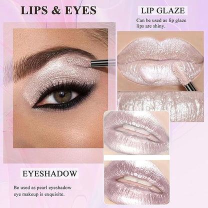 COOSA Glitter Liquid Lipsticks, Diamond Shimmer Metallic Plumping Glitter