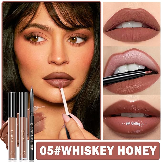 3 in 1 Brown Lip Gloss and Lip Gloss