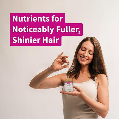 Snap Supplements Hair, Skin and Nails Vitamins, Support Hair Growth, Nourish Skin and Nails with Biotin, Collagen, Kelp, Bamboo and Other Vitamins, Radiant Skin, Strong Hair and Nails, 60 Capsules