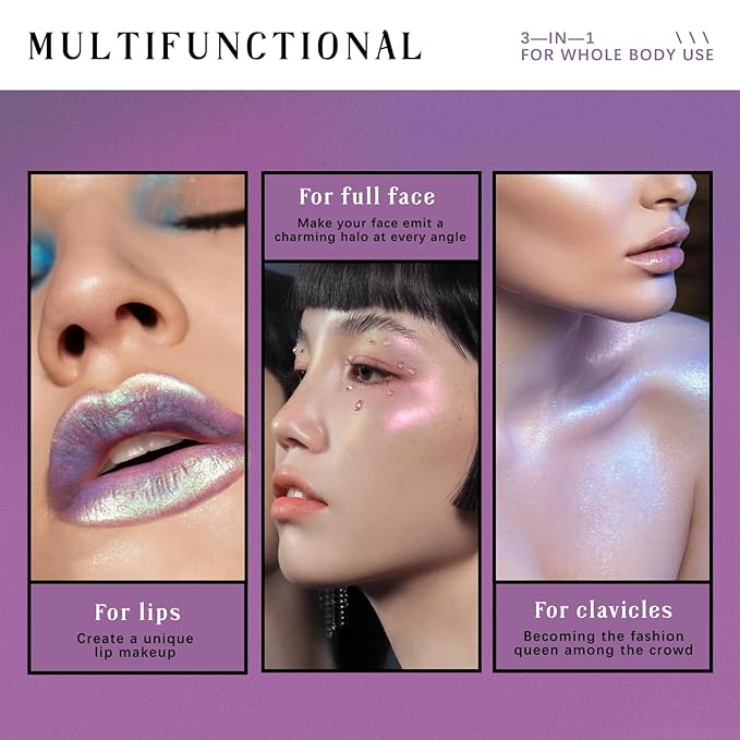 Glitter Chameleon Liquid Lipsticks, Diamond Shimmer Glow Metallic Glitter