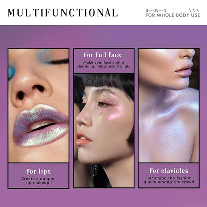 Glitter Chameleon Liquid Lipsticks, Diamond Shimmer Glow Metallic Glitter