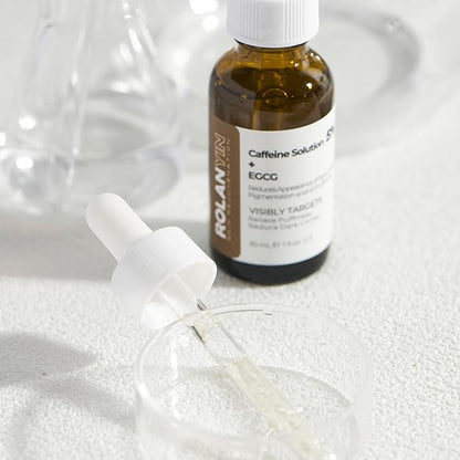 ROLANYIN Caffeine Solution 5% + EGCG Eye Serum and Niacinamide + Vitamin C Cream