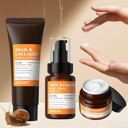 Korean Skin Care Set, Snail Mucin 97.5% Repair Cream, Collagen Facial Facial Moisturizer, Mother Day Gifts, Hydrating Repair Face Cream, Anti-Aging, Korean Skincare for Women