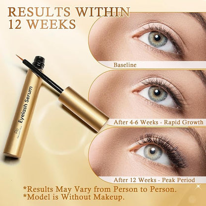 Premium Eyelash Growth Serum: Advanced Vegan Formula for Longer Thicker Lashes (Rose Gold, 0.17 Fl Oz (Pack of 1))