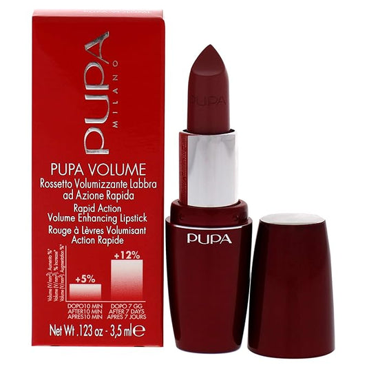 Pupa Milano Volume - Plumping, Hydrating, Cream Formula Lipsticks - Lasting Color That Stays On Lips All Day Long - Lustrous, Flattering Shades For All Complexions - 301 Coral Pink - 0.123 Oz
