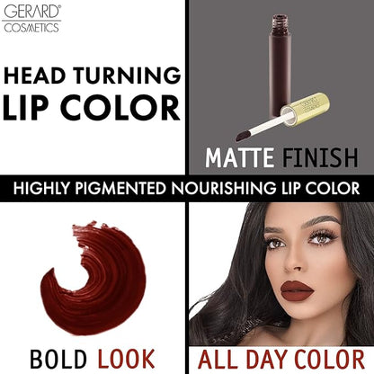 Gerard Cosmetics HydraMatte Liquid Lipstick Boss Lady | Brown Matte Lipstick | Long Lasting and Non-Drying | Super Pigmented Fully Opaque Lip Color