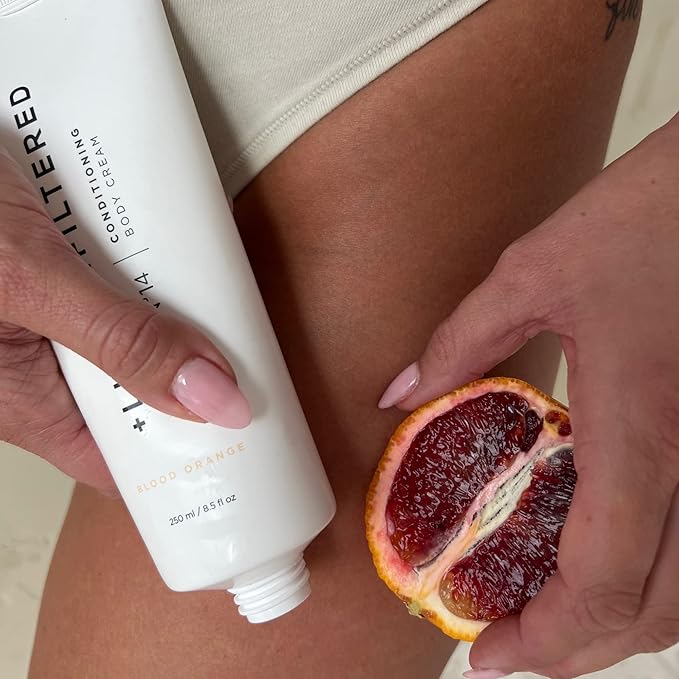 '+ Lux Unfiltered N°14 Conditioning Body Cream in Blood Orange, Deep Daily Moisturizing Body Lotion, Hydrating Lotion for Dry Skin, Skincare Grade Ingredients, Gluten Free, Cruelty Free + Vegan