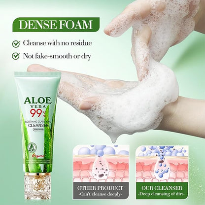 Aloe Vera Skin Care Set, Organic Aloe Vera Moisturiser Skincare Set, Aloe Vera Skin Care Routine Kit For Women Hydraing & Repair, 99% Aloe Vera With Cleanser,Face Cream,Toner,Eye Cream,Face Mask