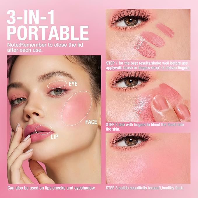 Liquid Blush Makeup Cream Blush For Cheeks Natural Velvet Texture(08#)