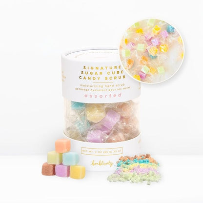 Bonblissity Sugar Cubes Candy Scrub, 30 pcs - Sugar Body Scrub Gift Set with Assorted Scents, Gentle Hand, Feet, and Body Exfoliator Turns into Lotions, Spa Small Gifts for Women and Men, Travel Size