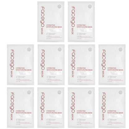 Collagen Face Mask - Hydrating & Moisturizing Sheet Mask with Natural Centella Asiatica for Soothing Skincare, Deeply Nourishing Dry Skin 10-Count