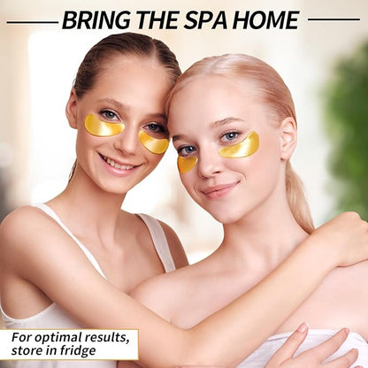 Under Eye Patches, Dermatology Golden Eye Mask with Amino Acid & Collagen, Cooling Eye Care for Wrinkles, Puffy Eyes & Dark Circles, Skincare Treatment, Gift for Women, 20 Pairs