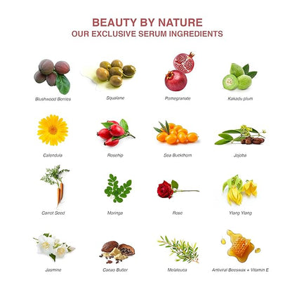 Blushwood Beauty Botanical Facial Serum+ - 3-in-1 Everyday Cell Support and Beautifying Formula for Skin, Lips, and Hair - Lab-Tested and Authenticated 30ml