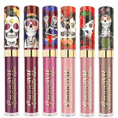 Skull Style Lipstick Matte Red Pink Purple Brown Long