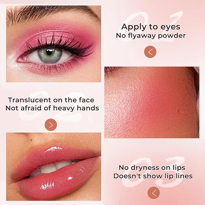 Cream Blush Makeup, Natural Pink/Black Glossy Face Blusher, Glitter, One)