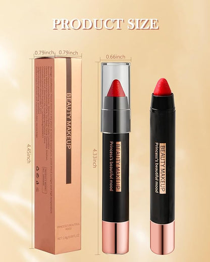 Metallic Diamond Glitter Matte Lipstick Crayon Pencil, Long Lasting Non-Stick Red Shiny Creamy Lip Gloss Lip Liner Pen, Sparkling High Pigment Waterproof Eyeshadow, Shimmer Lip Blam Stain Makeup – 08#