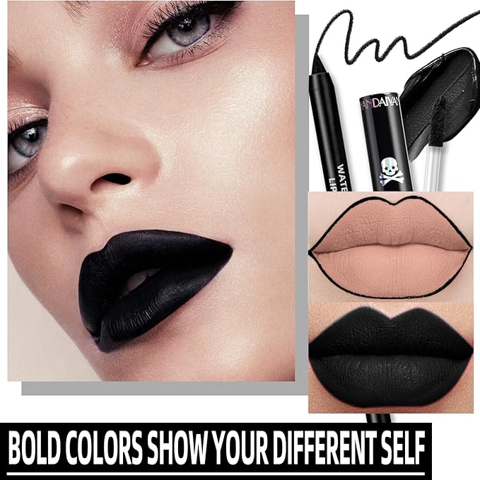 3 Colors Dark Black Green Brown Lipstick Green