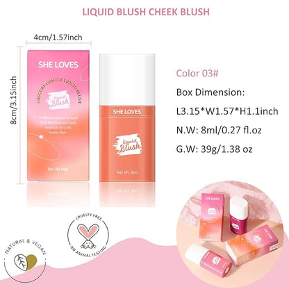 Soft Cream Blush Makeup, Liquid Blush for Cheeks, Oz (03#)