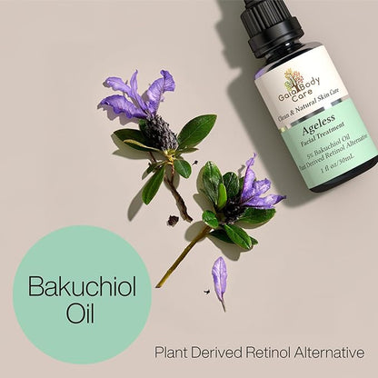 Gaia Body Care 5% Bakuchiol Oil Organic - Anti Aging, Anti Wrinkle, Reduces Fine Lines, Smooths Skin, Hydrates - Botanical Vegan - Natural Retinol Alternative Facial Oil (1oz, Rose)