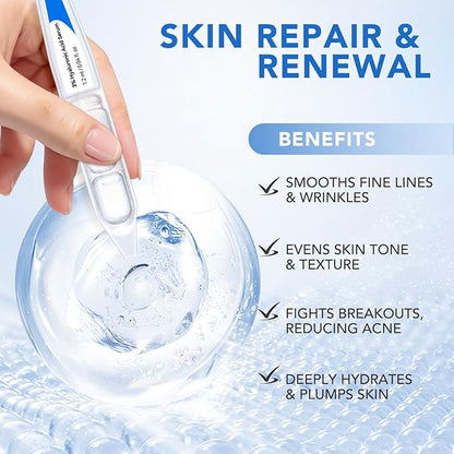 3% Hyaluronic Acid Serum,Hyaluronic Acid for Face, Ultra-Hydrating Vials,Moisturizing,Plumping Skin & Smoothing the Look of Fine Lines,Anti-Aging Serum for Face,Dry&Sensitive Skin(1.2 ml)*30