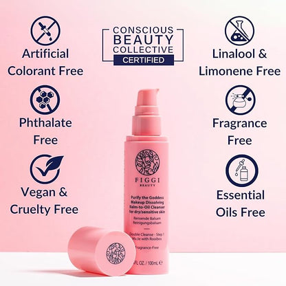 Oil Cleanser 100ml | Purify the Goddess Balm to Oil Cleanser for Face | Ultimate Makeup Remover Oil & Cleansing Balm | Formulated for Anxious & Sensitive Skin | Vegan & Cruelty Free