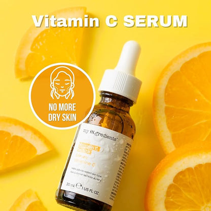 Masque Bar My Ingredients 12% Vitamin C Face Serum - Fades Age Spots, Pore Refining, Wrinkle Repair, Dark Circle Reduction, Hydrating, Even Skin Tone, Mineral Oil & Cruelty-Free Korean Skincare